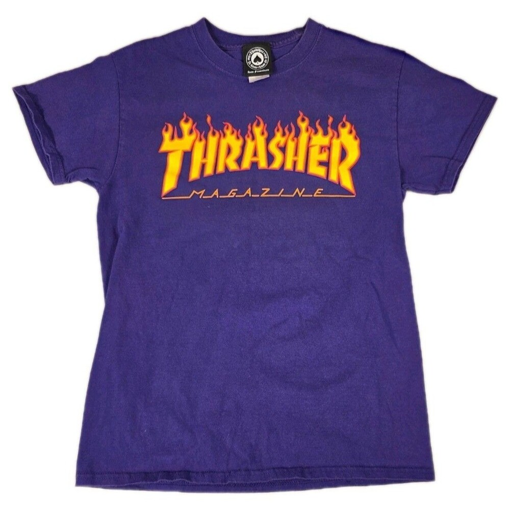 Vintage Thrasher Skateboard Magazine Purple T-Shirt Women's Size Small